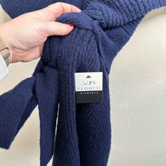 Eloquii Elements Long Dolman Sleeve Rib Knit Wrap Tie Waist Sweater Dress 22 24 - Picture 13 of 14